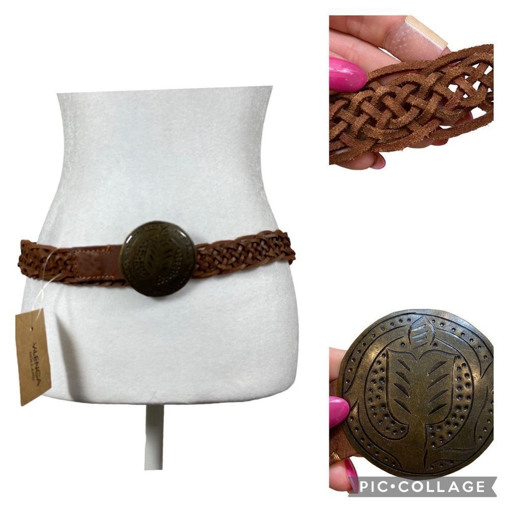 Brand New With Tags Vilencia Holland Genuine Braided Leather Belt Size‎ Medium